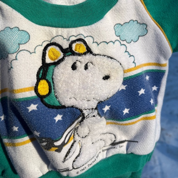 80s Set of 3 Kids Baby Disney Pooh Aviation Pilot Snoopy Sweatshirts - Picture 4 of 15